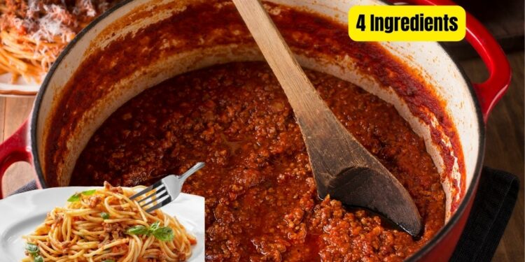 Homemade Bolognese Sauce with 4 ingredients Simple