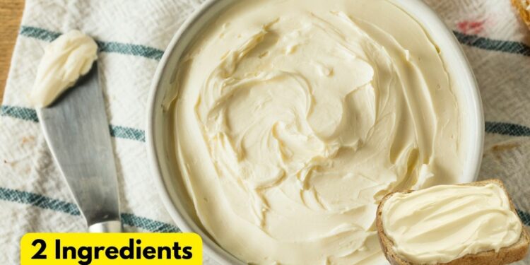 Homemade Creamy Cream Cheese with 2 Ingredients, in 5 minutes