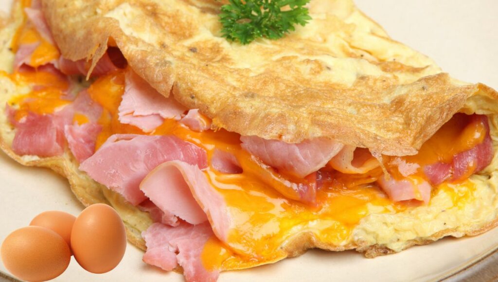 Microwave Ham and Cheese Omelette