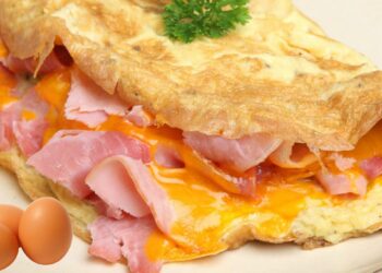 Microwave Ham and Cheese Omelette