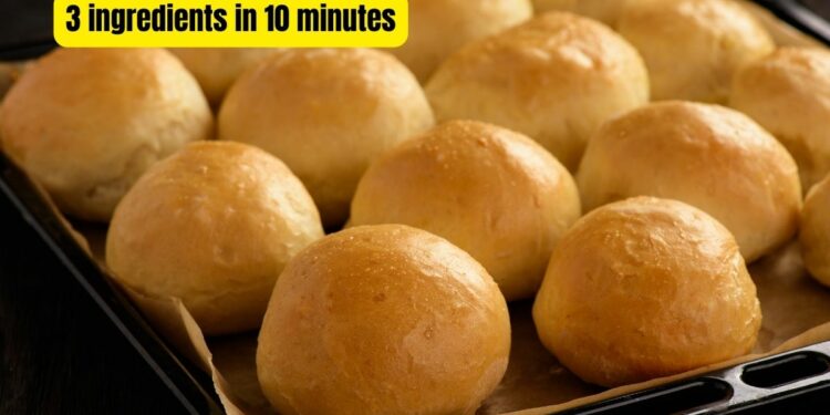 Simple Homemade Bread with 3 ingredients, in 10 minutes