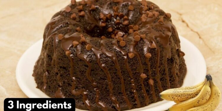 Banana and Cocoa Cake with 3 Simple Ingredients