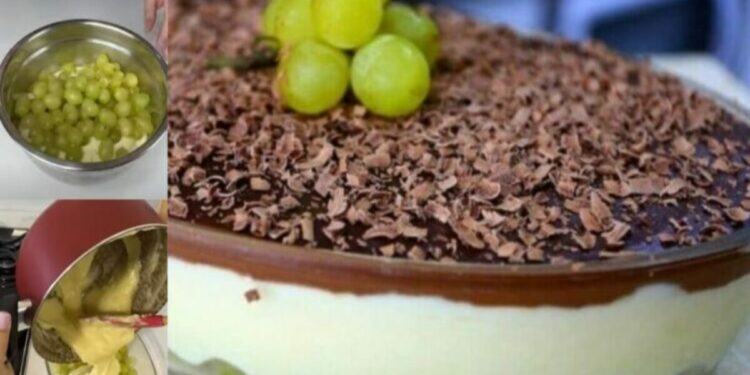 Easy Grape Dessert with Chocolate, Super Creamy