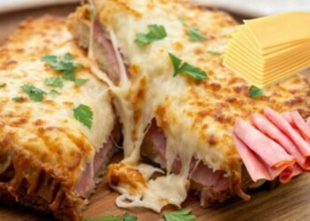 Easy Sandwich with Sliced Bread, Cheese, and Ham