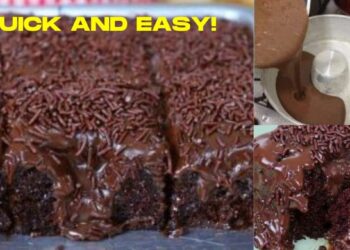 Easy and Quick Chocolate Cake with Frosting, in 35 minutes