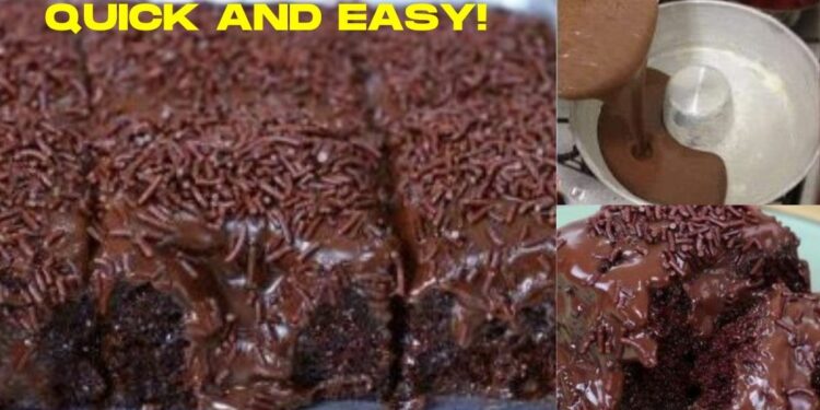 Easy and Quick Chocolate Cake with Frosting, in 35 minutes