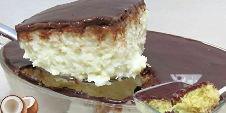 Easy and Quick Coconut Dessert with Chocolate Covering, Super Creamy