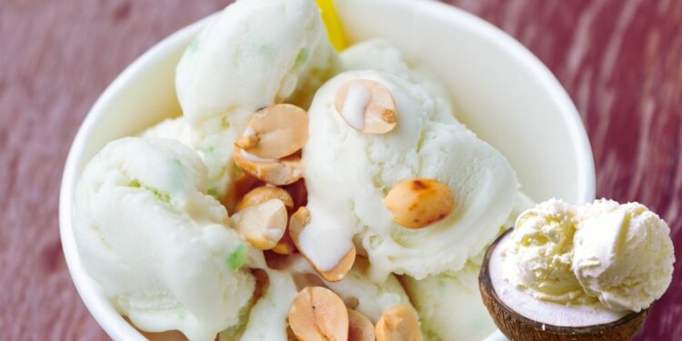 Homemade Coconut Ice Cream Just Like the Ice Cream Shop