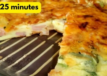 Omelette Stuffed with Cheese and Ham in the Airfryer