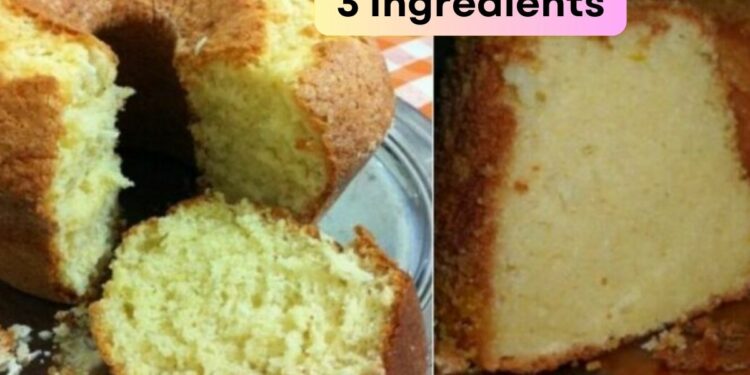 Homemade cake with 3 ingredients