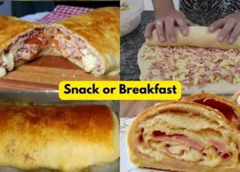 Easy Bread with Cheese and Ham for a Snack or Breakfast