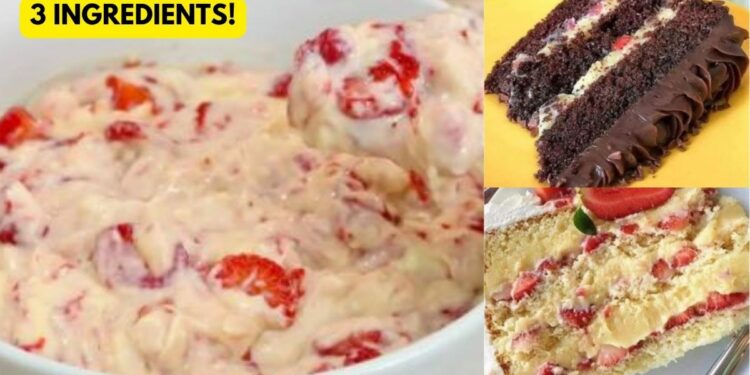 Easy Strawberry Cake Filling With 3 Ingredients