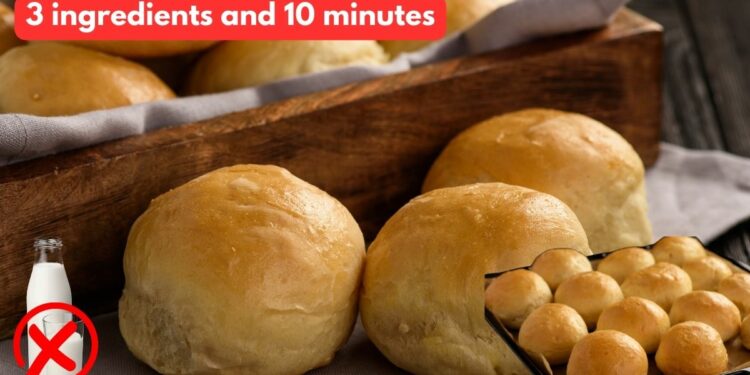 Easy Yogurt Bread with 3 ingredients, in 10 minutes