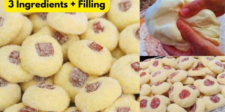 Homemade Cookie Recipe: 3 Ingredients with Filling, in Minutes