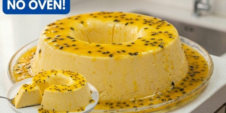 No-Bake Passion Fruit Pudding with Passion Fruit Syrup, Super Creamy