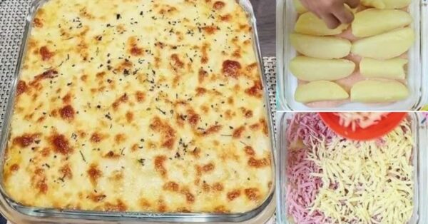 Potato Gratin with Cheese and Ham, in 25 minutes