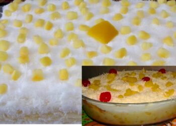 Pineapple cake in a glass dish