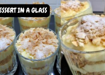 Creamy dessert in a glass