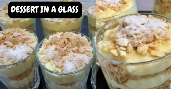 Creamy dessert in a glass