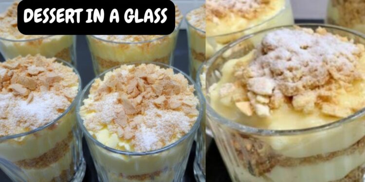 Creamy dessert in a glass