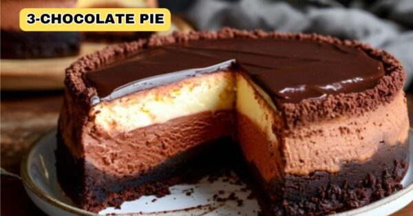 Creamy 3-chocolate pie