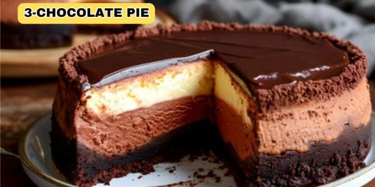 Creamy 3-chocolate pie