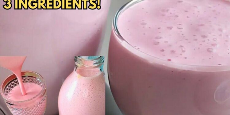 Creamy Strawberry Yogurt with 3 ingredients in the blender, in minutes