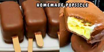 Homemade Popsicle with Chocolate Shell