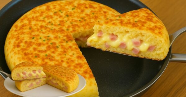 Afternoon Snack with Potatoes, Cheese, Ham and Creamy Cream Cheese, in 20 Minutes