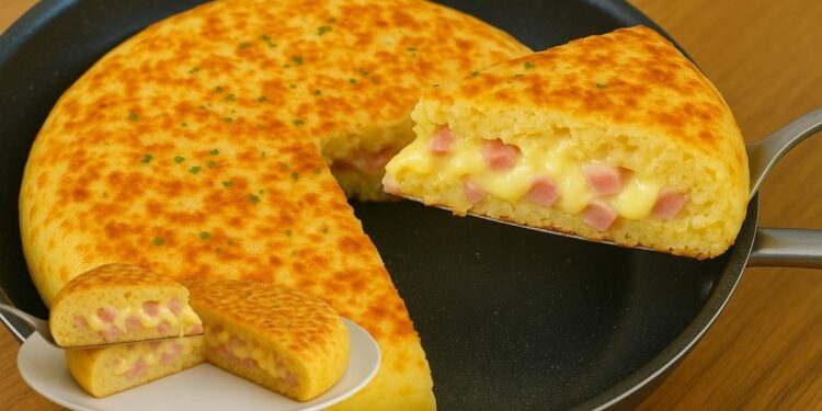 Afternoon Snack with Potatoes, Cheese, Ham and Creamy Cream Cheese, in 20 Minutes