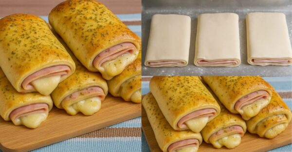 Bread Stuffed with Cheese and Ham Just Like Fast Food