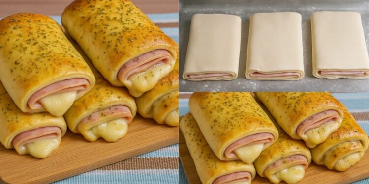 Bread Stuffed with Cheese and Ham Just Like Fast Food