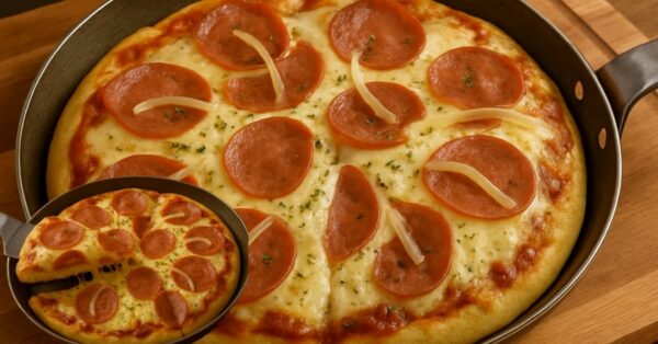 Easy Pizza with Cheese and Calabrian Sausage Filling, in 10 minutes