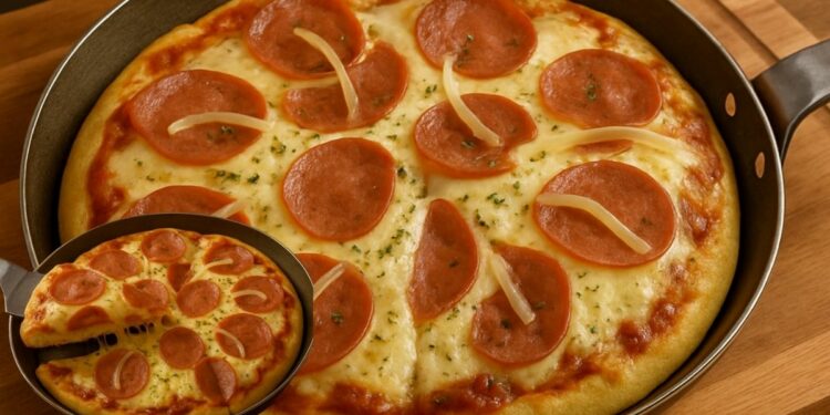 Easy Pizza with Cheese and Calabrian Sausage Filling, in 10 minutes