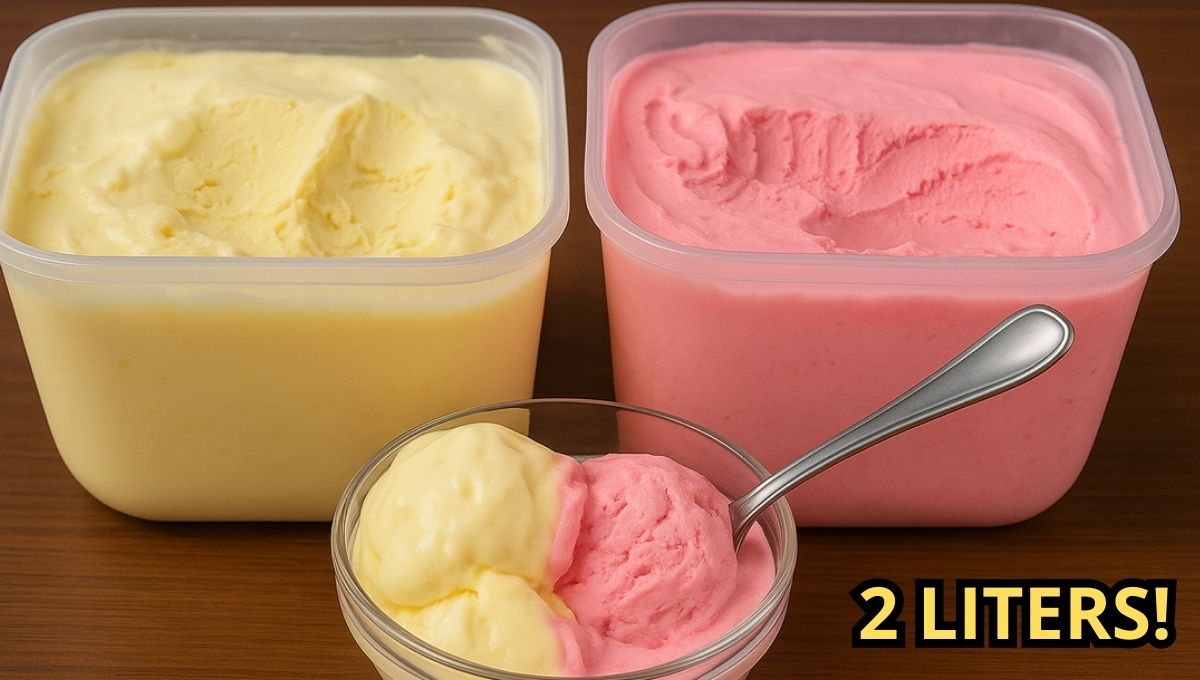 Homemade Creamy Ice Cream Recipe – No Machine Required, Makes 2 Liters