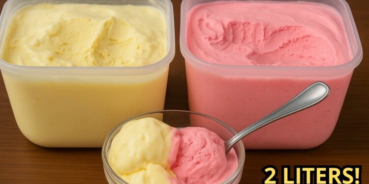 Homemade Creamy Ice Cream Recipe – No Machine Required, Makes 2 Liters
