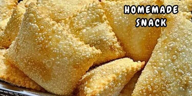 Homemade snack with crispy dough