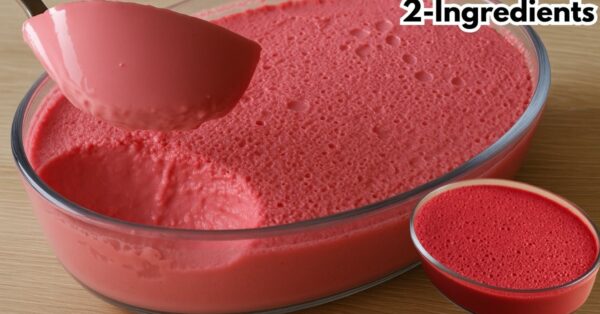 2-Ingredient Dairy-Free Cherry Gelatin Cream Dessert in 5 Minutes