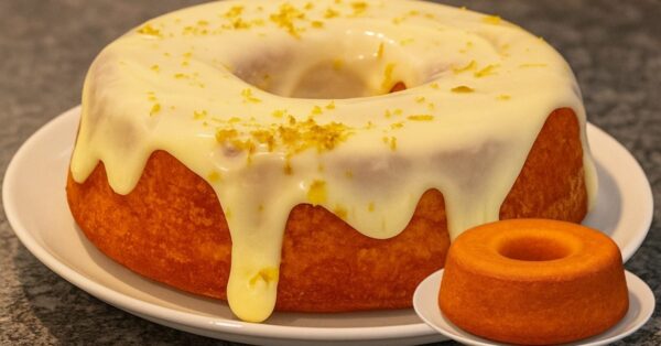 Fluffy Lemon Cake with Sweet Cream Frosting for Snack or Breakfast