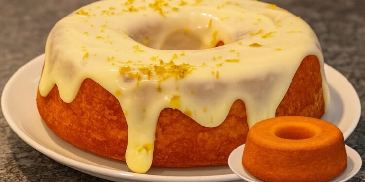 Fluffy Lemon Cake with Sweet Cream Frosting for Snack or Breakfast