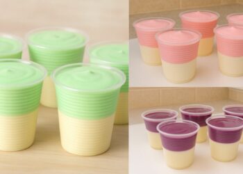 Easy 2-layer Dessert with 2 ingredients:  No Gelatin, No Condensed Milk