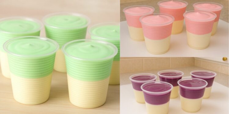 Easy 2-layer Dessert with 2 ingredients: No Gelatin, No Condensed Milk