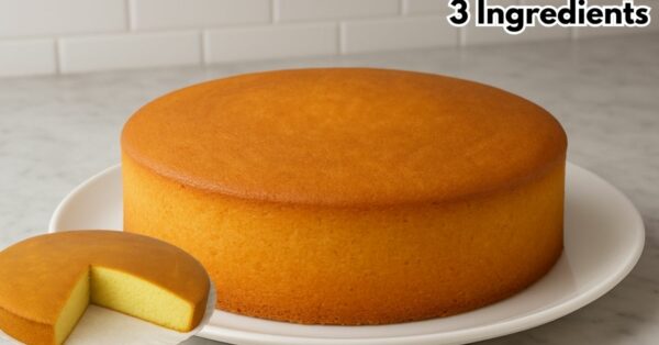 Quick and Easy Cake with 3 Ingredients (No Milk), in just a Few Minutes